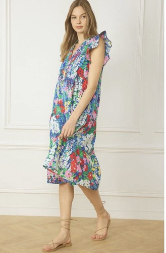 NWT Entro Lillian Floral Print Ruffle Sleeve Dress Size 1XL - photo 3