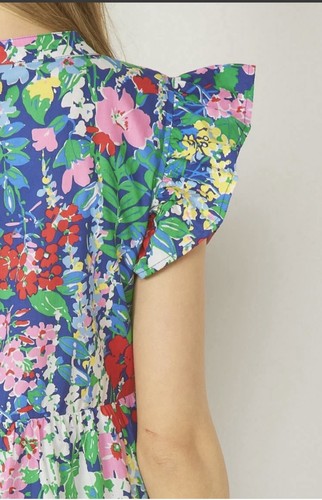NWT Entro Lillian Floral Print Ruffle Sleeve Dress Size 1XL - photo 4