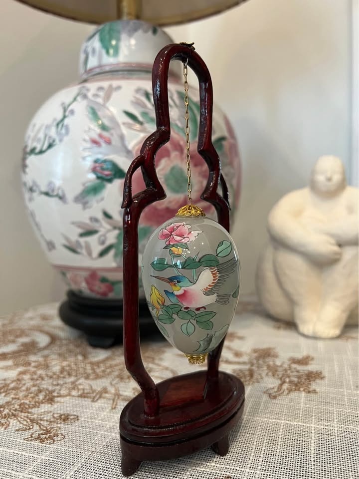 Chinese Inside-Painted Glass Egg Ornament - photo 2
