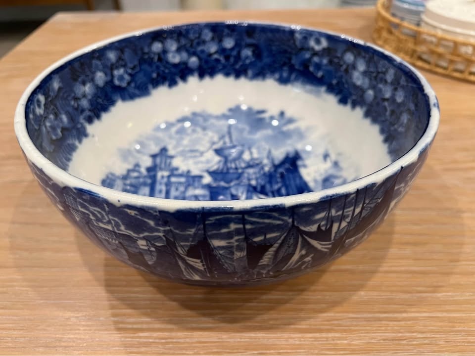 Antique English Blue & White Punch Bowl – Davenport - photo 2