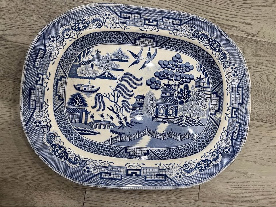 Willow Pattern Stoneware Platter C.W. & C. c.1840–1860