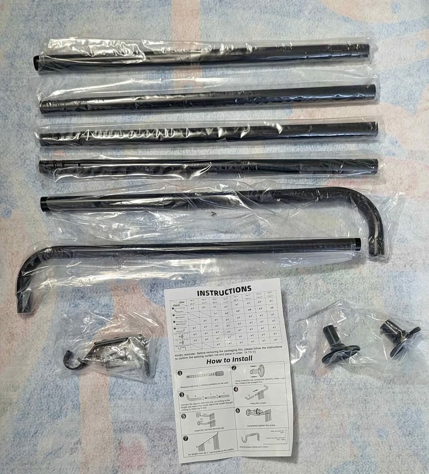 18.5 - 88.5 Black Curtain Rod