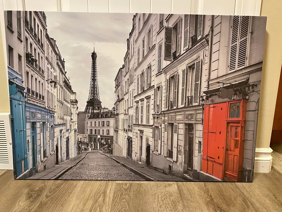 Large Paris Street Canvas Wall Art