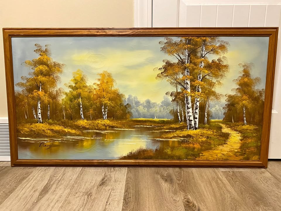 Large Vintage Landscape Painting