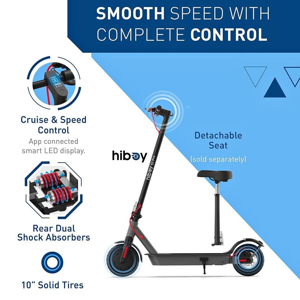 HiBoy S2 Pro with puncture proof tubeless solid tyre
