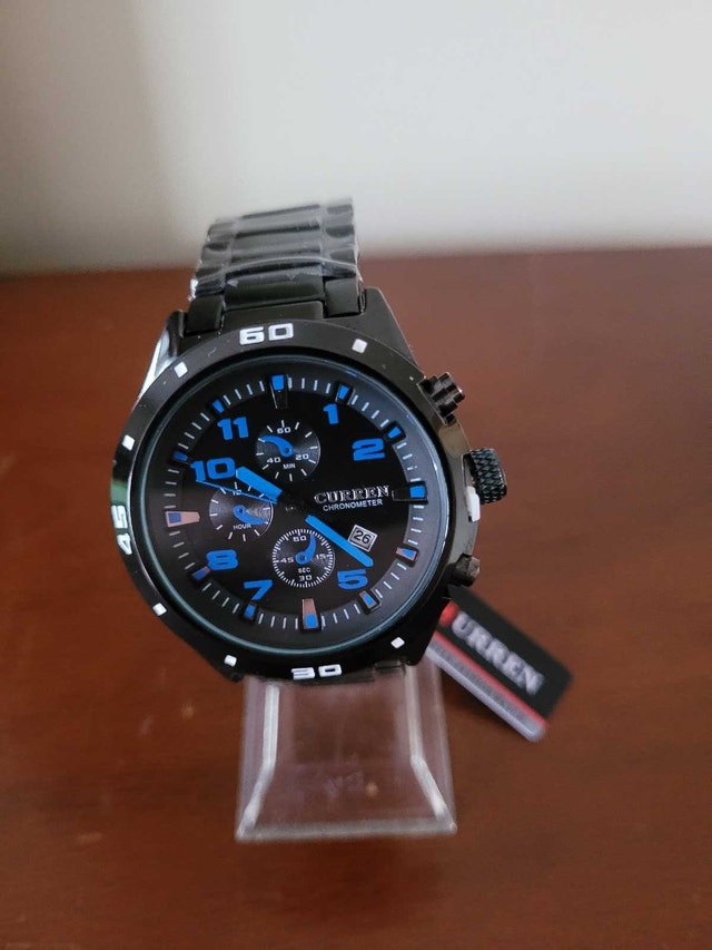Curren Black and Blue Chronometer Men's Watch