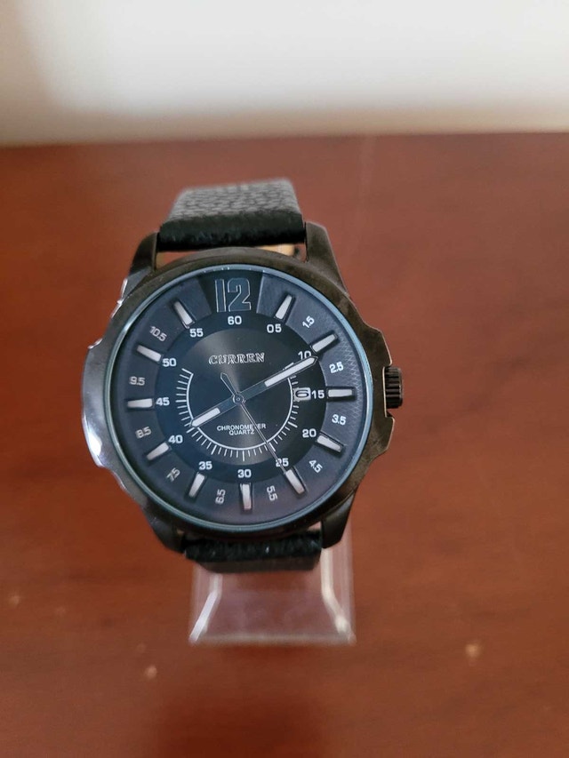 Brand New Black Curren Chronometer Quartz Men's Watch