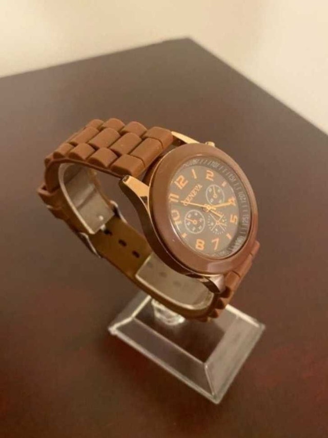Geneva Chocolate Brown Watch with Gold Accents - photo 3