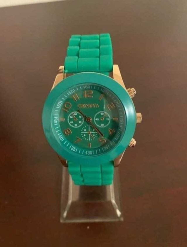 Brand New Geneva Dark Green Watch with Gold Accents