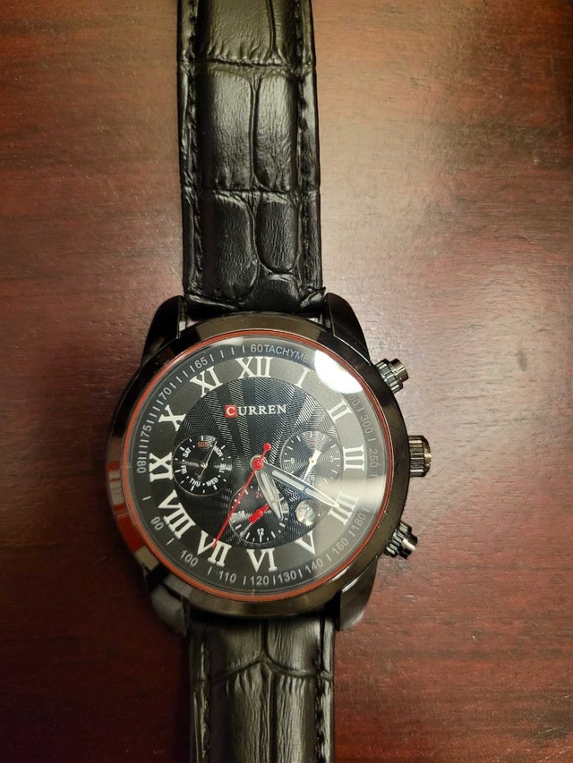 Brand New Curren Black Chronograph Men's Watch