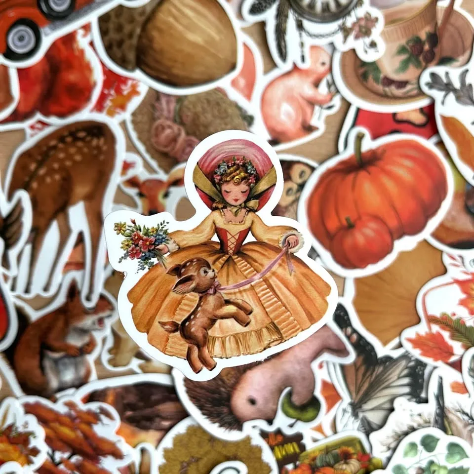 Pack of 50 Autumn Forest Aesthetic Stickers image indicator(2)