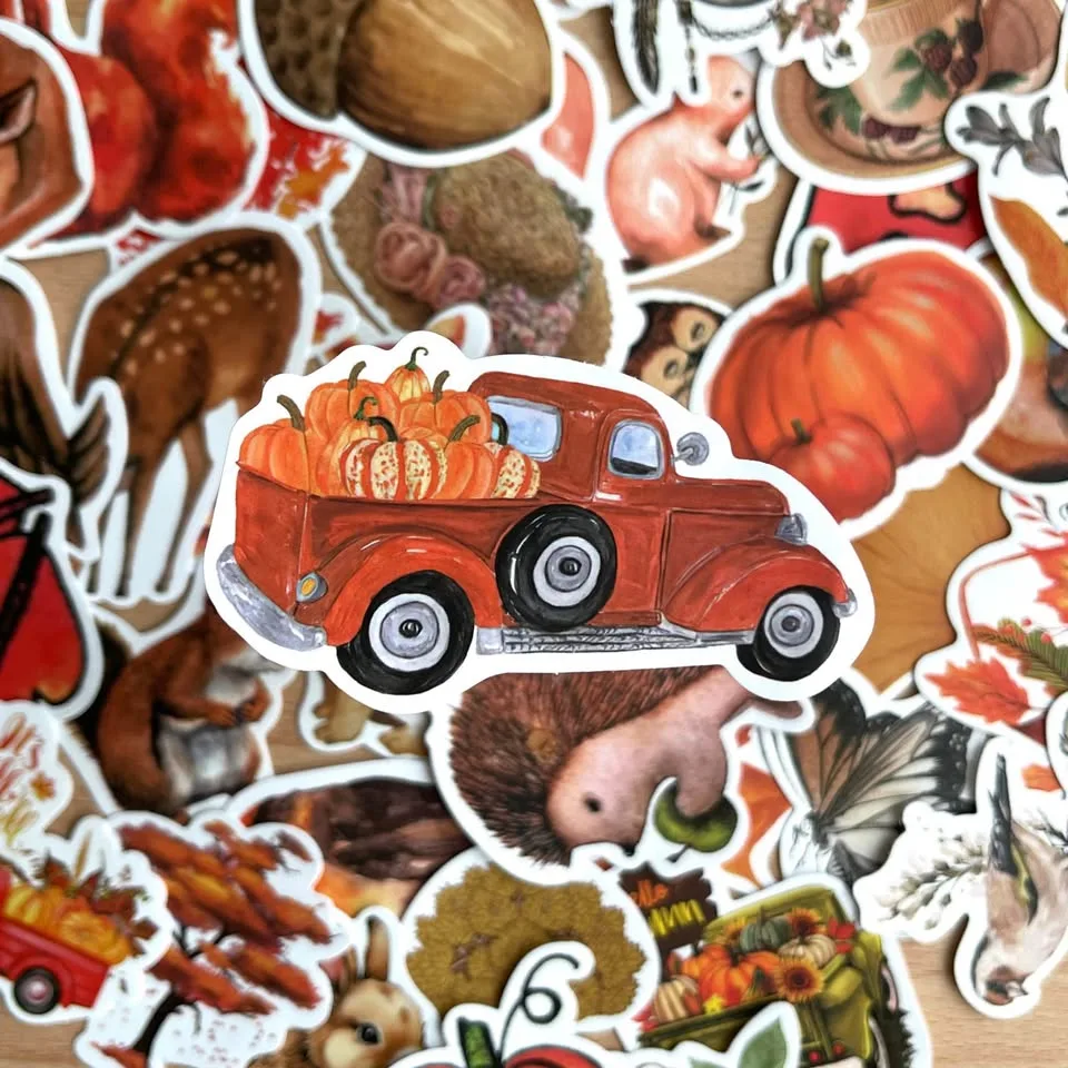 Pack of 50 Autumn Forest Aesthetic Stickers image indicator(3)