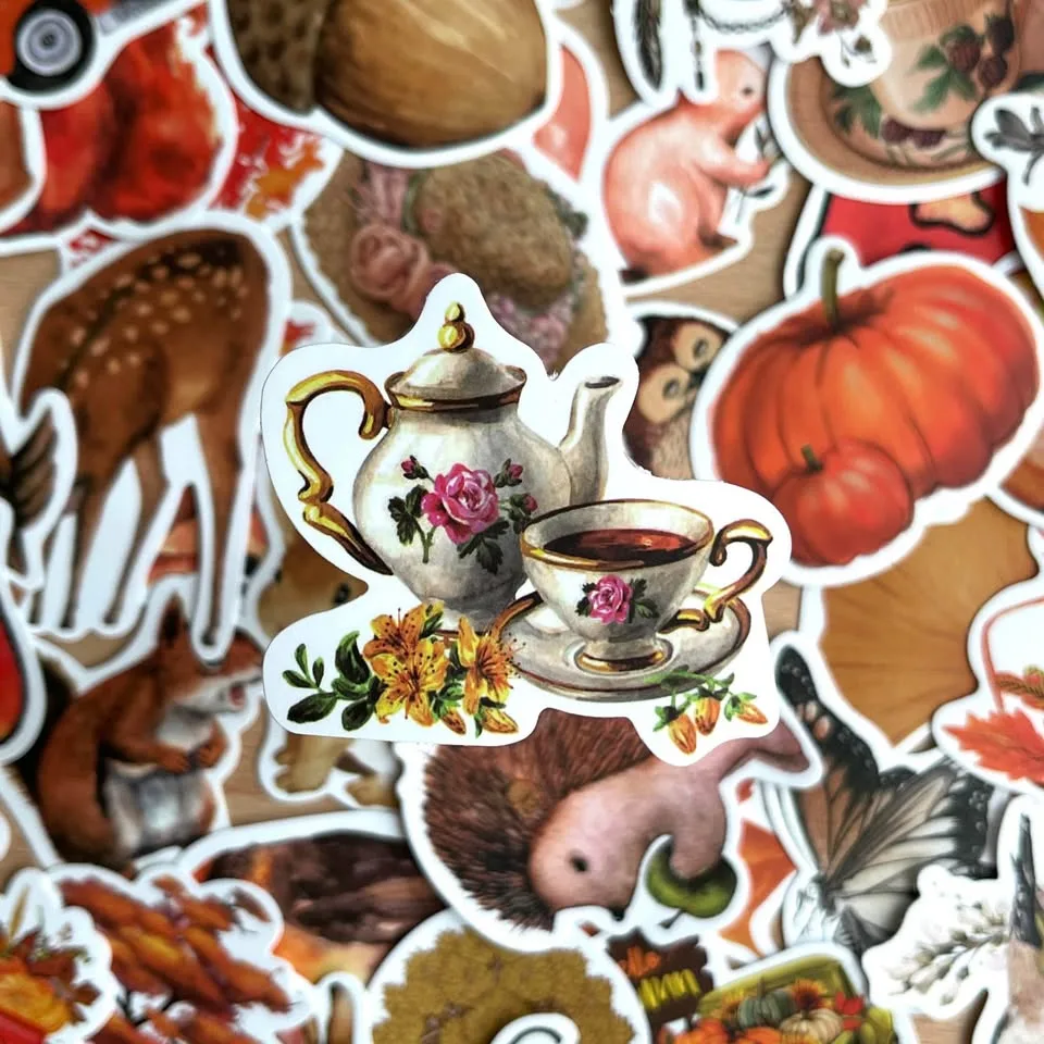 Pack of 50 Autumn Forest Aesthetic Stickers image indicator(4)