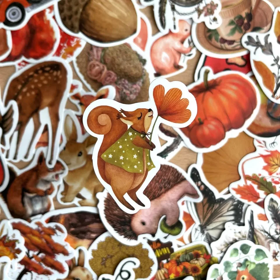 Pack of 50 Autumn Forest Aesthetic Stickers image indicator(5)