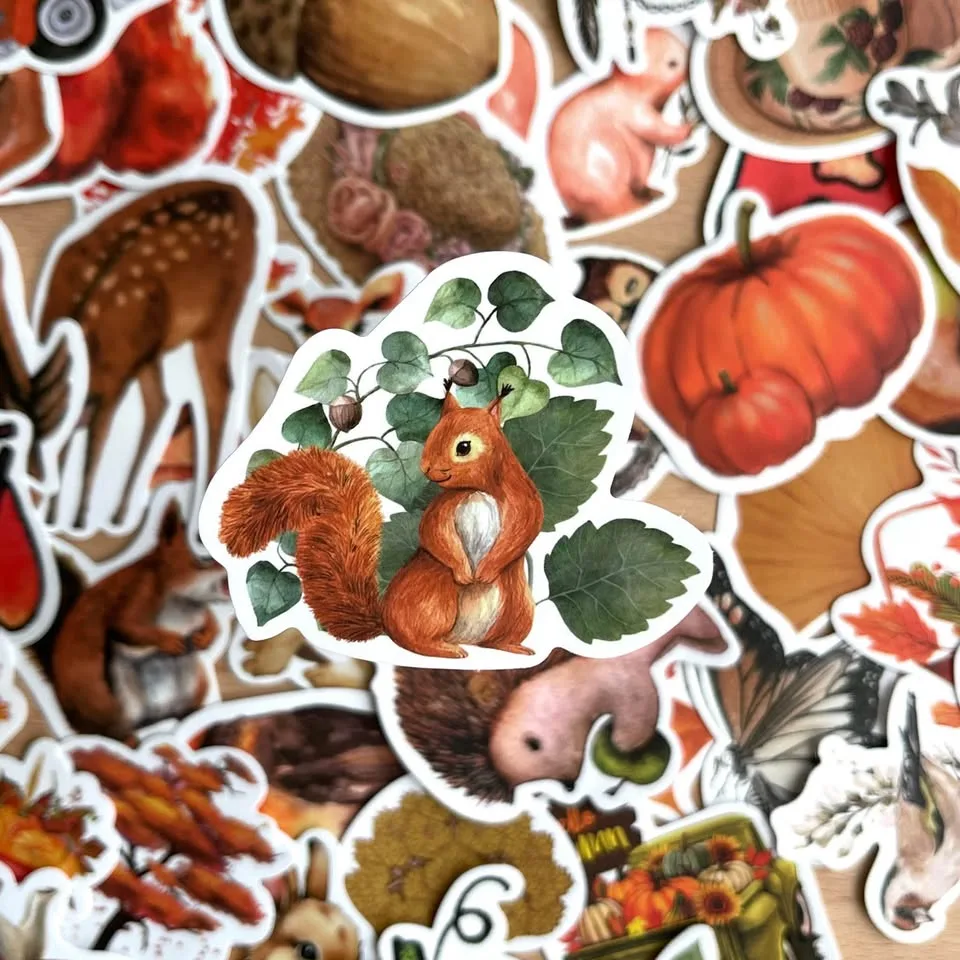 Pack of 50 Autumn Forest Aesthetic Stickers image indicator(6)