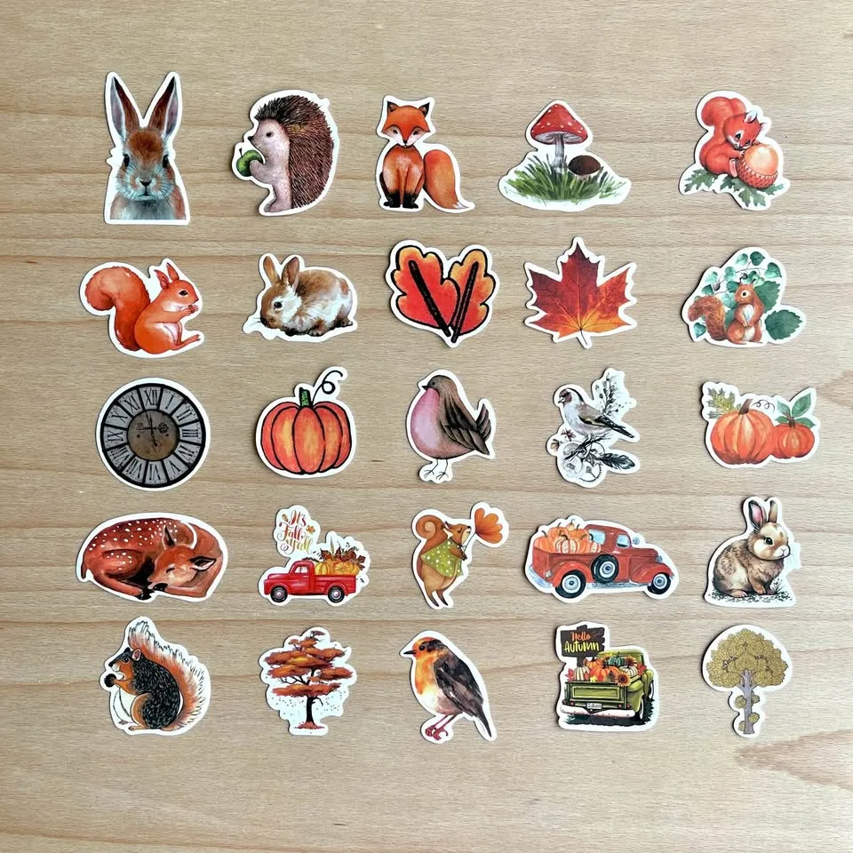 Pack of 50 Autumn Forest Aesthetic Stickers image indicator(8)