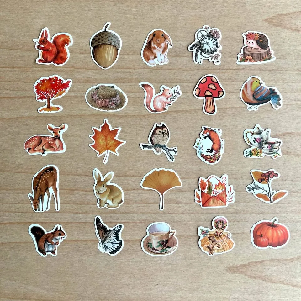 Pack of 50 Autumn Forest Aesthetic Stickers image indicator(9)