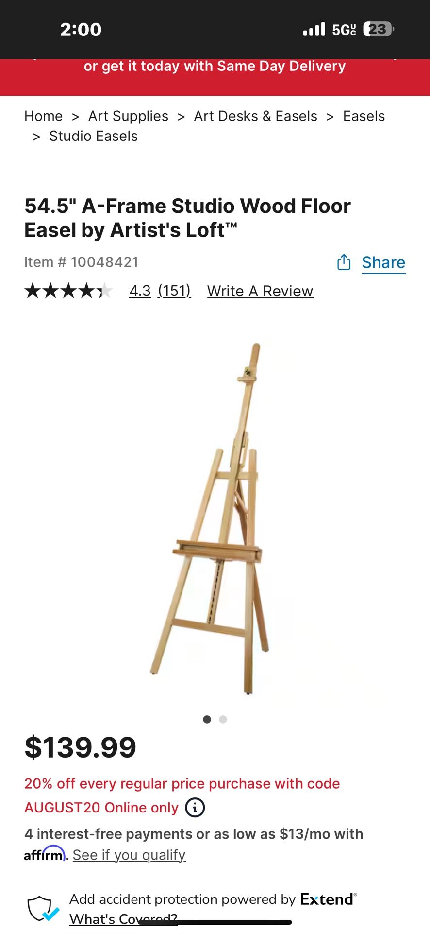 Wood Floor easels