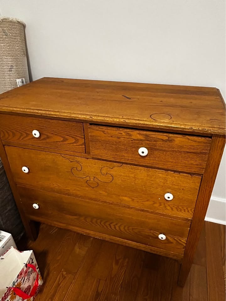 Antique solid oak wood dresser - photo 2
