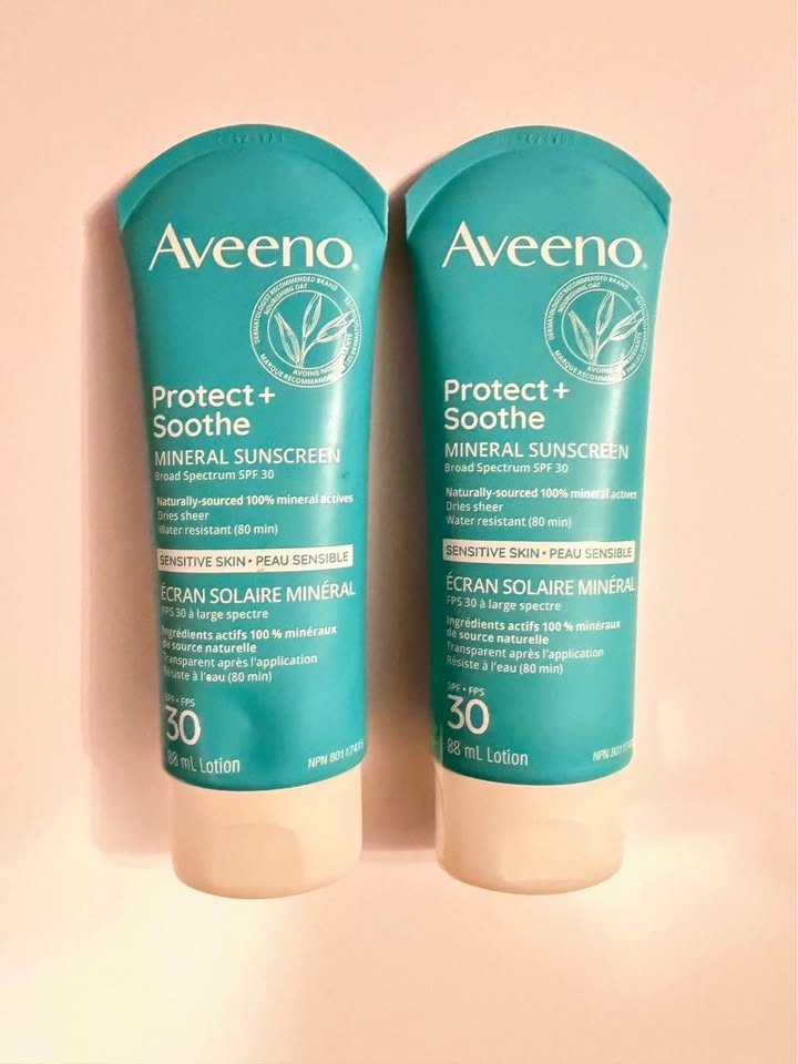 2x Aveeno Mineral Sunscreen - NEW