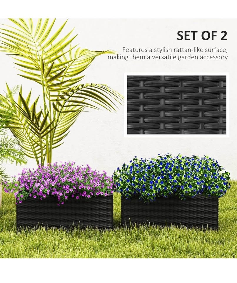 Railing Planter Box, 20 Inch Self-Watering Hanging Pots - photo 2