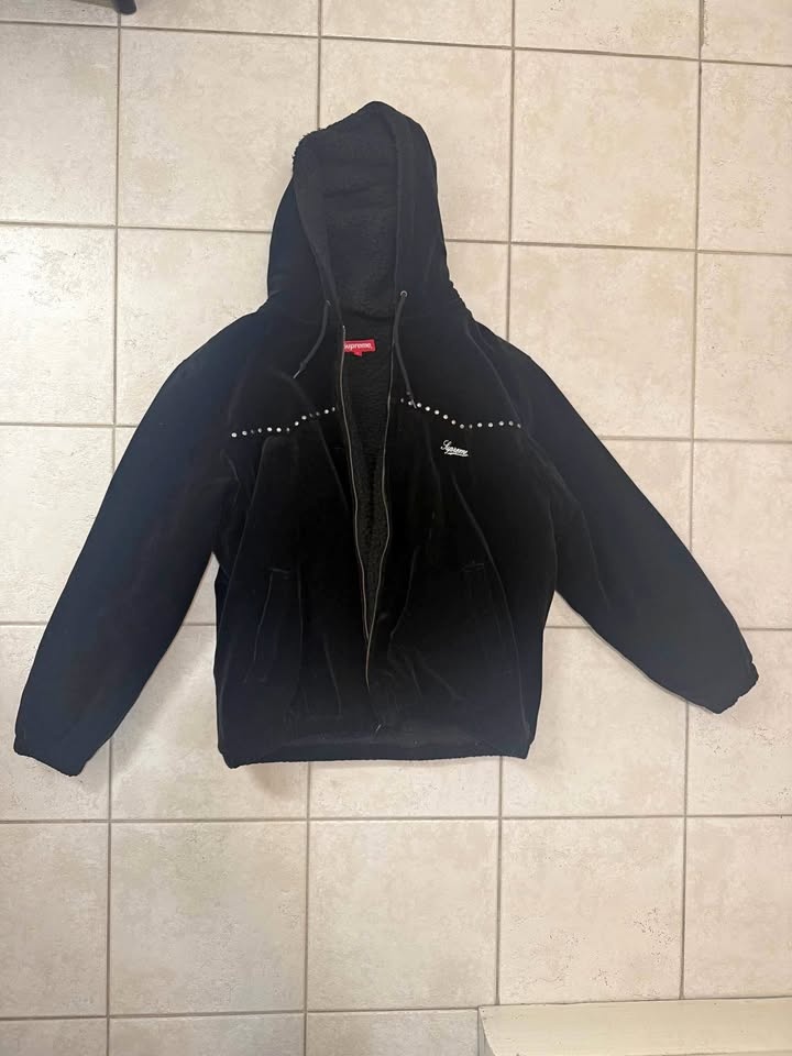 Supreme Studded Velvet Hooded Work Jacket (FW21) Size Large