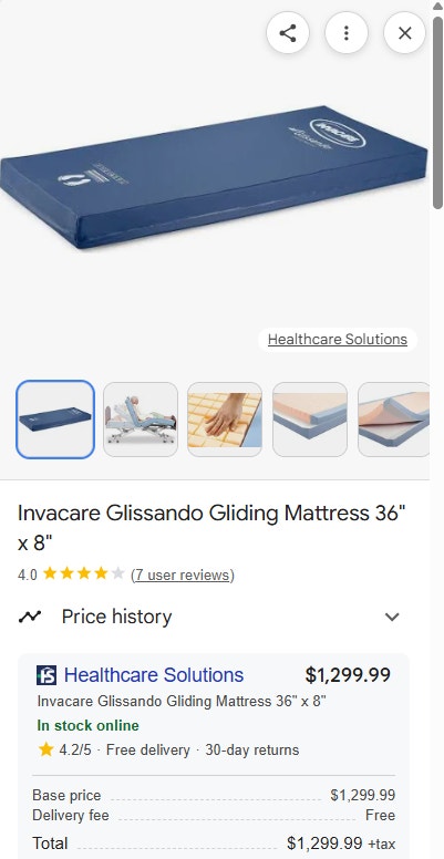 Invacare Glissando gliding Hospital Bed Gel Mattress - photo 3