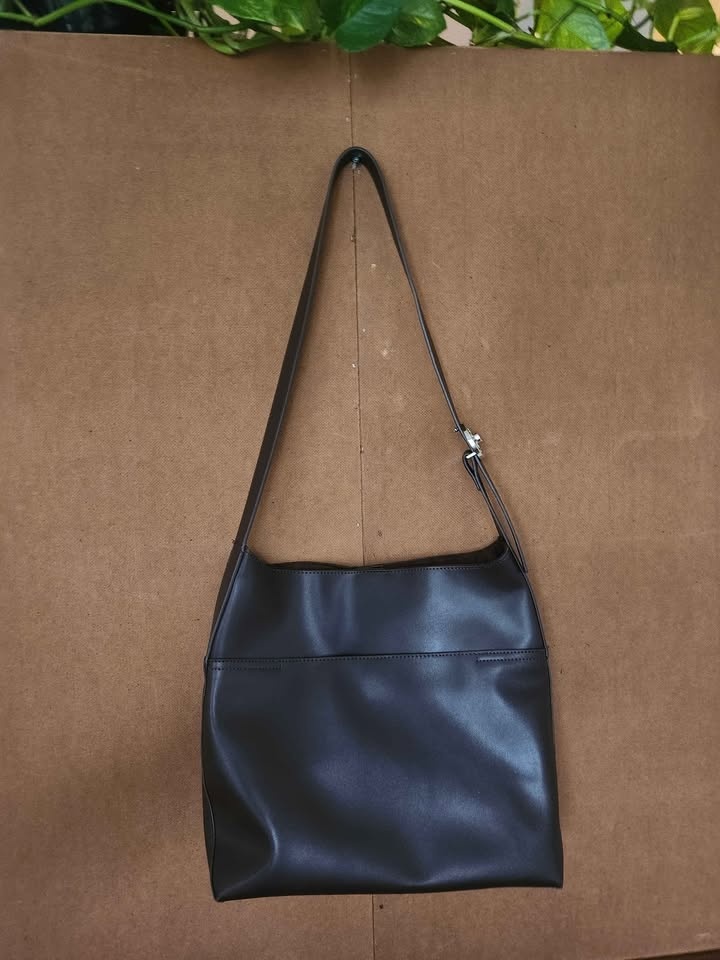 Large Brown Shoulder Bag Faux Leather - photo 3