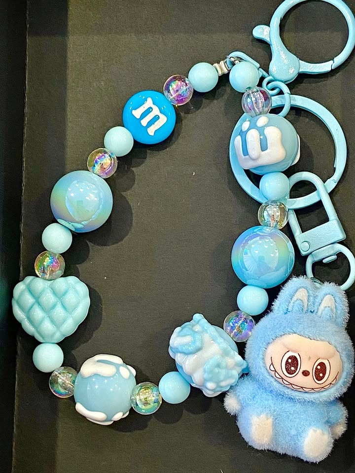 Cute Labubu Keychain - blue