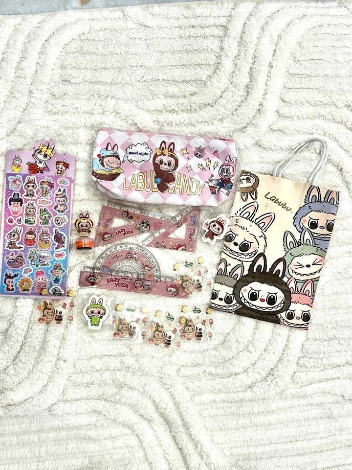 15-piece Labubu themed stationery set