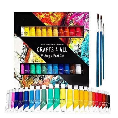 ACRYLIC PAINT SETS Craft Paint Colours for Wood, Canvas...