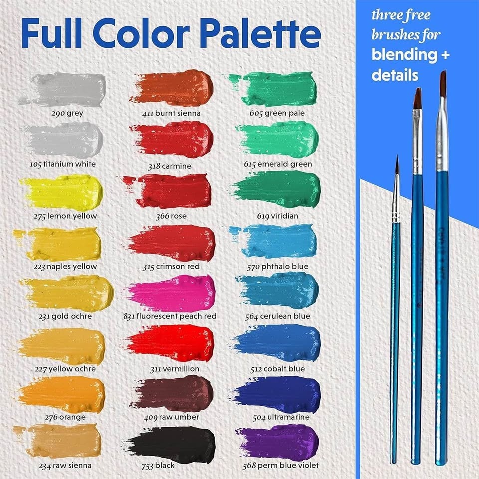 ACRYLIC PAINT SETS Craft Paint Colours for Wood, Canvas... - photo 2