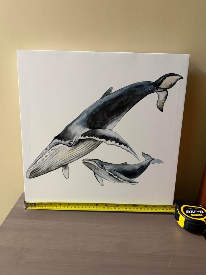 Mom and baby whale canvas print - photo 2