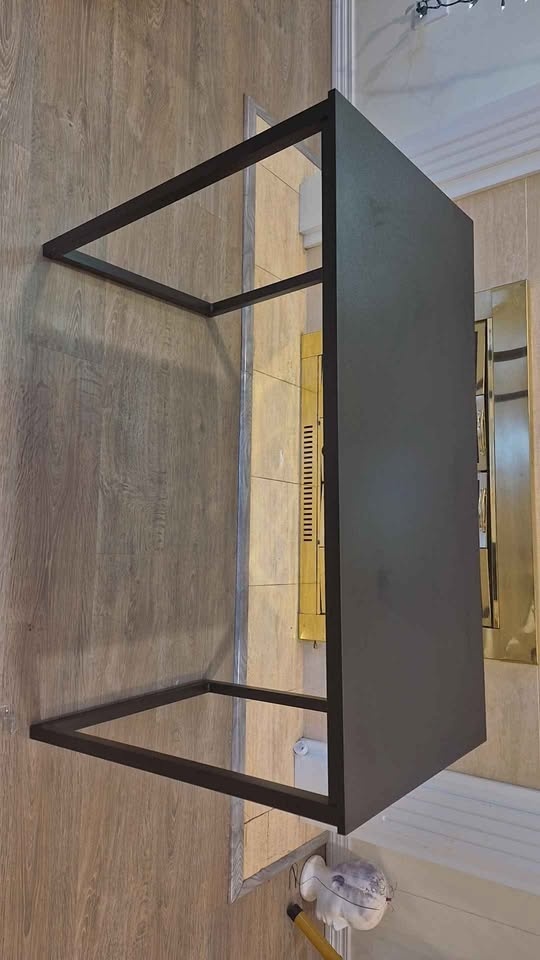 Modern Wooden Desk with Metal Legs - photo 2