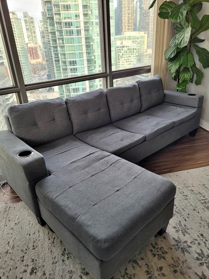 Sofa sectional 4 seater 96” x 30” (58” with ottoman L section)