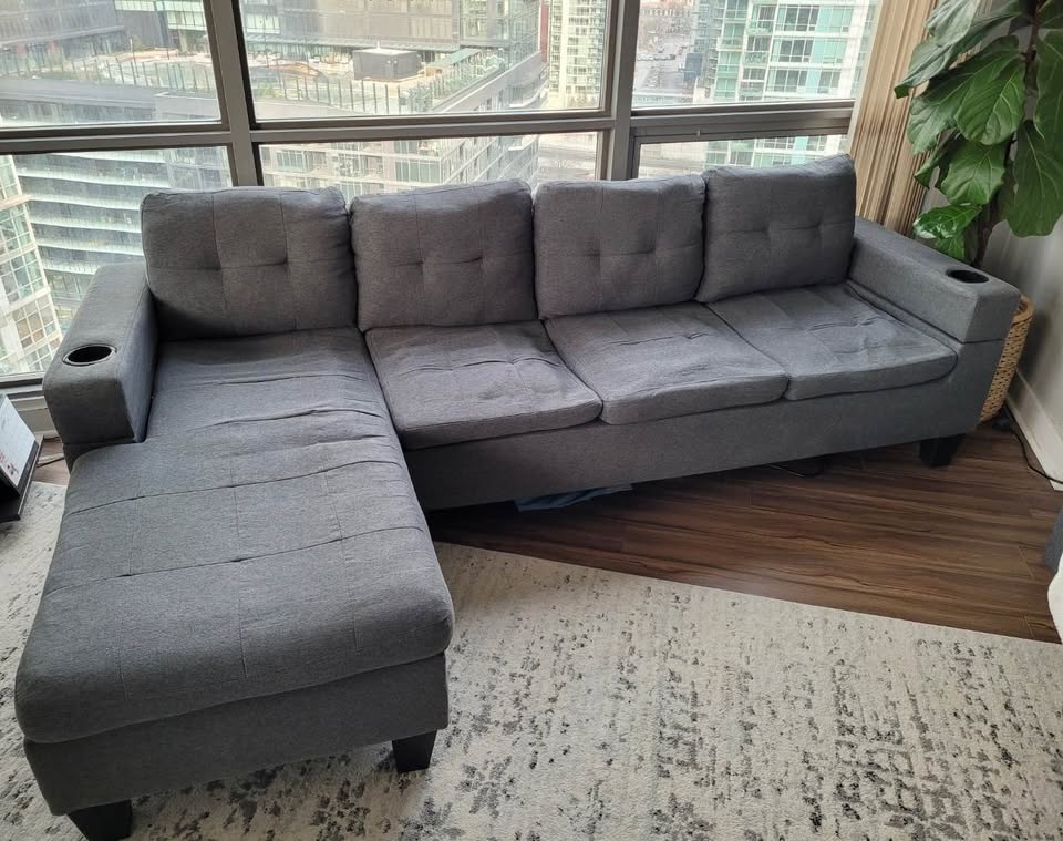 Sofa sectional 4 seater 96” x 30” (58” with ottoman L section) - photo 2