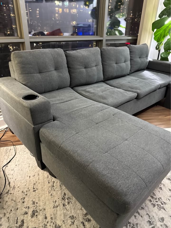 Sofa sectional 4 seater 96” x 30” (58” with ottoman L section) - photo 5