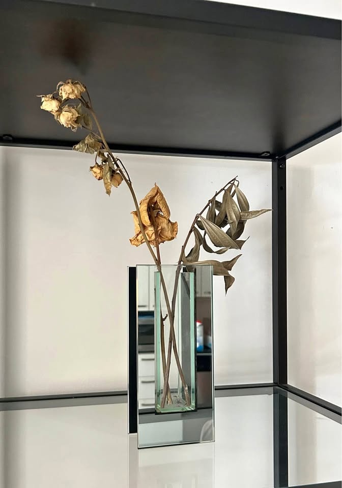 Vintage Mirrored glass vase