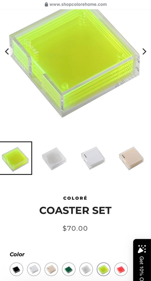 neon green acrylic coasters coloré - holt Renfrew - photo 3