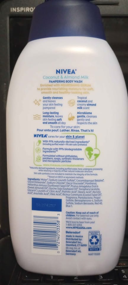 Nivea Coconut & Almond Milk Body Wash 2-pack - photo 3