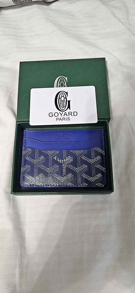 Goyard card holder blue with receipts