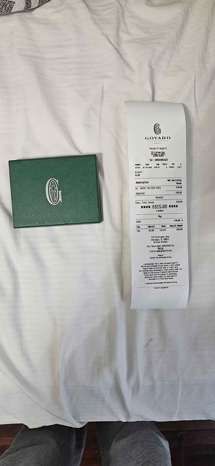 Goyard card holder blue with receipts - photo 2