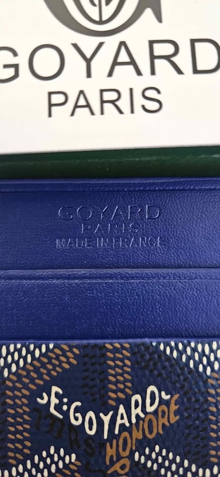 Goyard card holder blue with receipts - photo 4