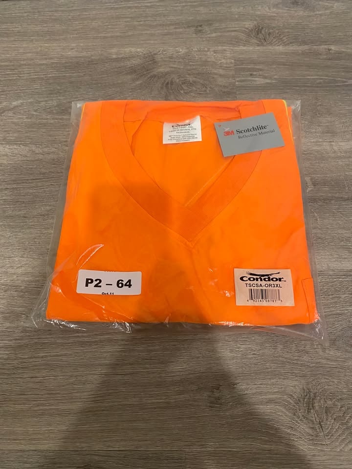 🦺 High Visibility Safety Vest 3XL – Condor ANSI Class 3 Orange - photo 2