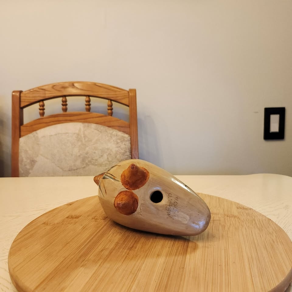 Folk Art Ceramic Owl Figurine - photo 5