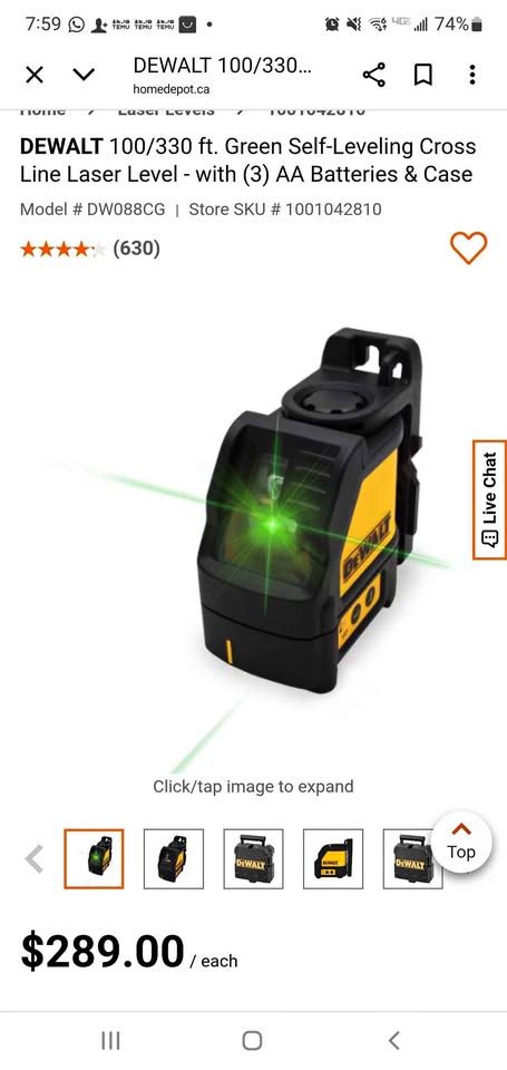 DEWALT Green Self-Leveling Cross Line Laser Level