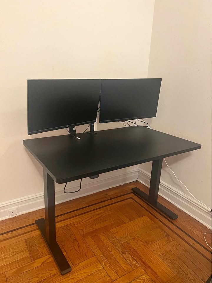 Black Standing Desk w/ Monitor Stand