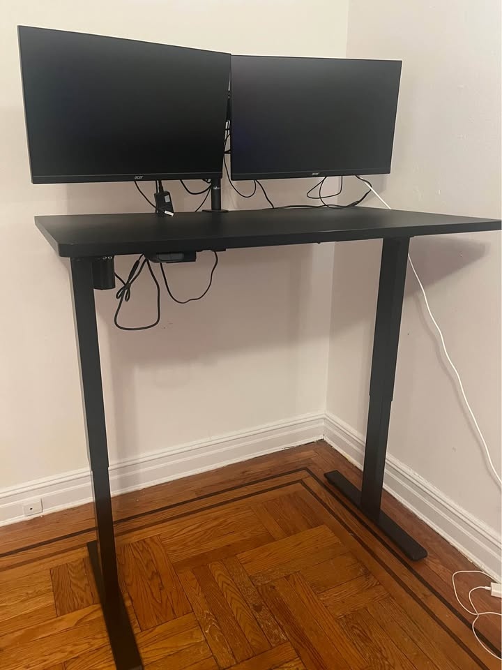 Black Standing Desk w/ Monitor Stand - photo 2