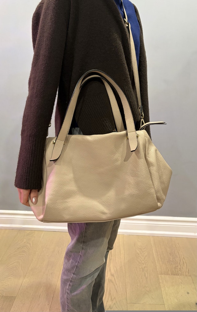 Gianni Chiarini Leather Shoulder Bag - Taupe Beige - photo 2