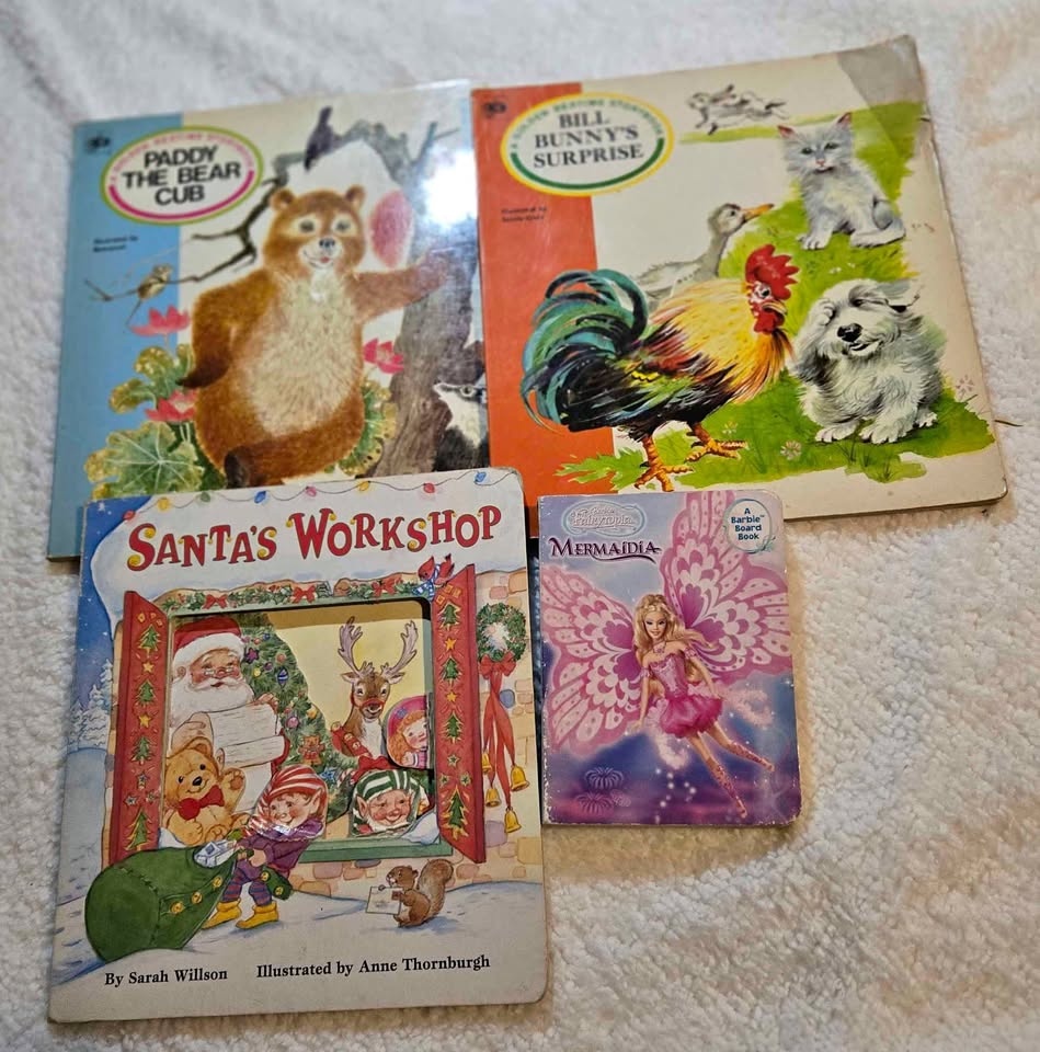 Two Vintage Golden Bedtime Storybooks Plus Two Newer Board Books